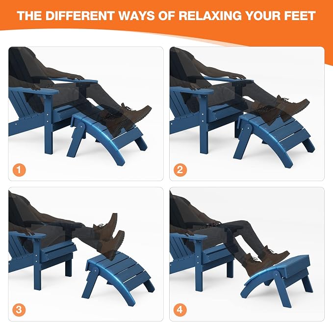 YEFU Adirondack Ottoman Set of 2, Patio Foot Rest, Adirondack Foot Rest - Image 7