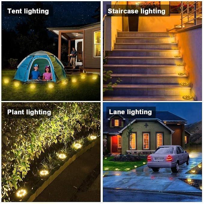 Solar Powered Ground lights 12 Pack, Waterproof LED Solar Lights Outdoor Solar - Image 8