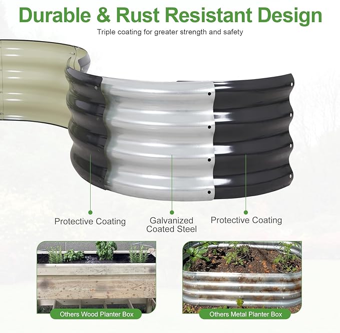Galvanized Raised Garden Bed Outdoor- Raised Beds - Image 3