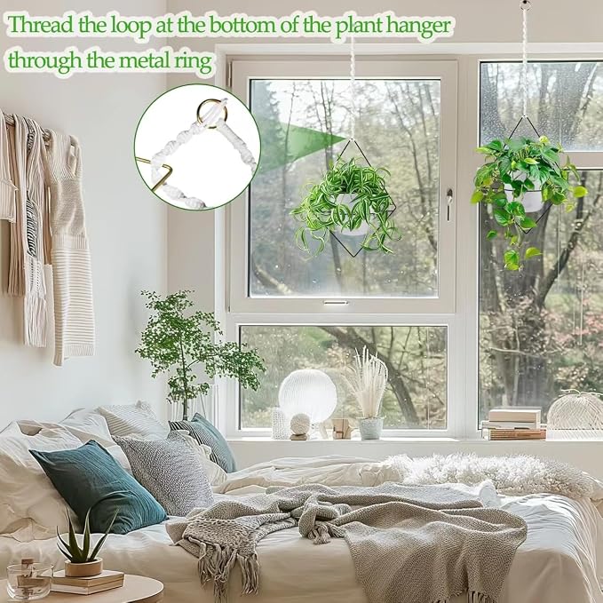 Hanging Planters for Indoor Plants, 2 Set Self Watering Hanging Flower Pots - Image 3