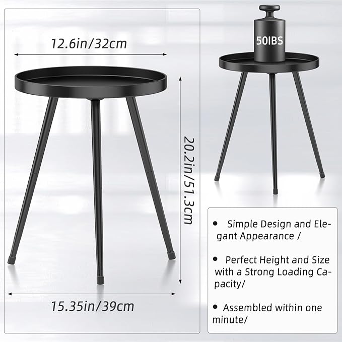 SYQ Round Metal Side Table Small End Table - Image 3