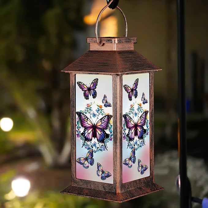 Solar Lantern Outdoor Waterproof Butterfly Garden Decor Birthday Gifts by Unknown