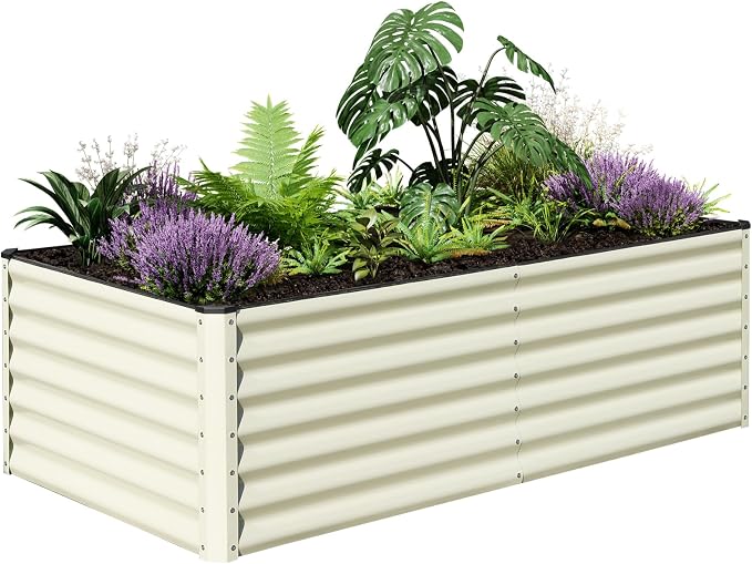 SnugNiture Galvanized Raised Garden Bed 8x4x2FT Outdoor Large Metal Planter Box by snugniture