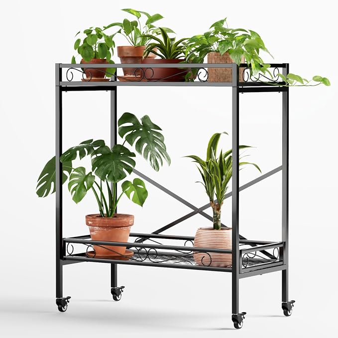 Zhongma 2 Tier Sturdy Metal Plant Stand by Zhongma