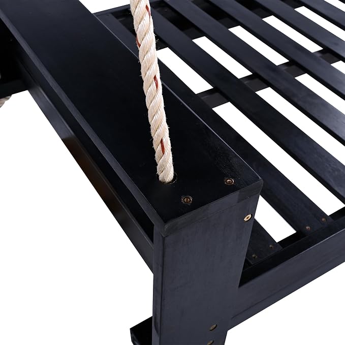 Merax Patio Acacia Wood Porch Swing - Image 5