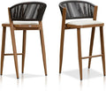 PURPLE LEAF Bar Stool Set of 2 Outdoor Bar Stool Chair by PURPLELEAF