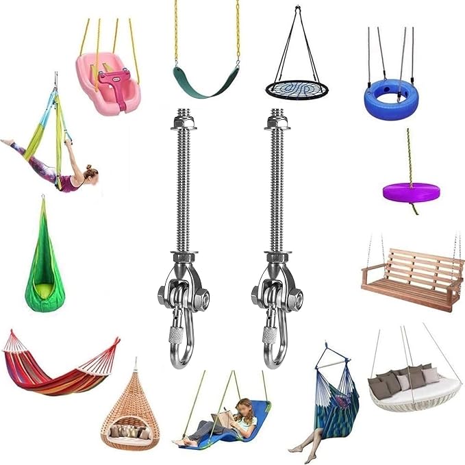 2 Heavy Duty Swing Hangers 180° Stainless Steel Swing Hooks 800LBS Capacity - Image 7