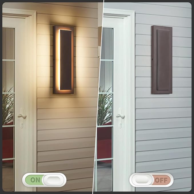 2 Packs Brown Outdoor Wall Sconce, Exterior Lights Fixture, Waterproof Wall - Image 6