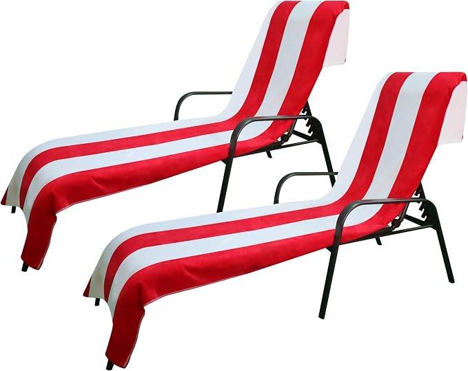 Superior Cabana Cotton Lounge Chair Cover, Outdoor Towel, Terry Cloth, Swim - Image 2