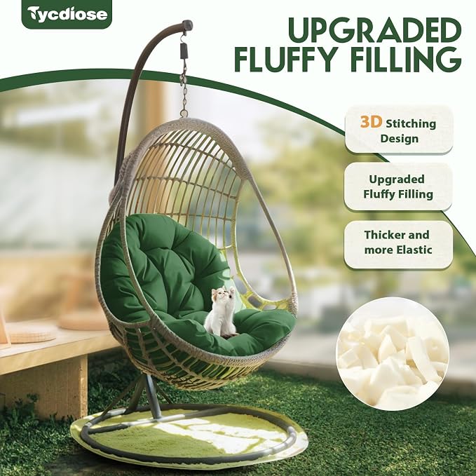 Egg Chair Cushion Replacement, Waterproof Outdoor Hanging Egg Chair Cushion - Image 6