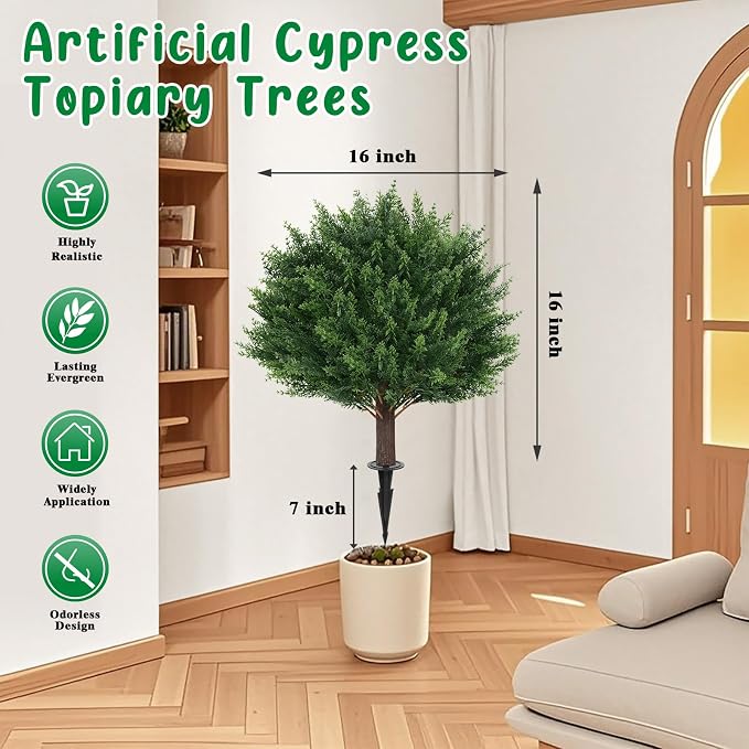 Artificial Cypress Topiary Tree - Image 2
