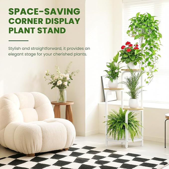 TOSKING 5 Tier Metal Plant Stand Indoor 48''H Tall, Heavy Duty Plant Shelf - Image 5