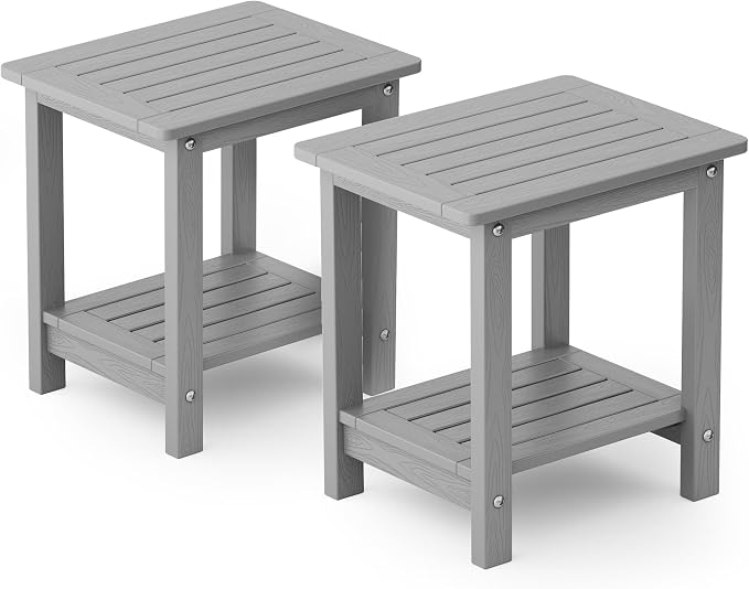 YEFU Outdoor Side Table for Patio: 16" HIPS Weather by YEFU