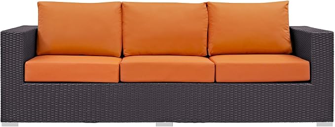 Modway Convene Wicker Rattan Outdoor Patio Sofa - Image 5