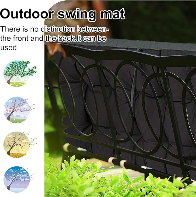 Waterproof Porch Swing Cushion Replacement, Thick 4" 2–3 Seat Outdoor Swing - Image 4