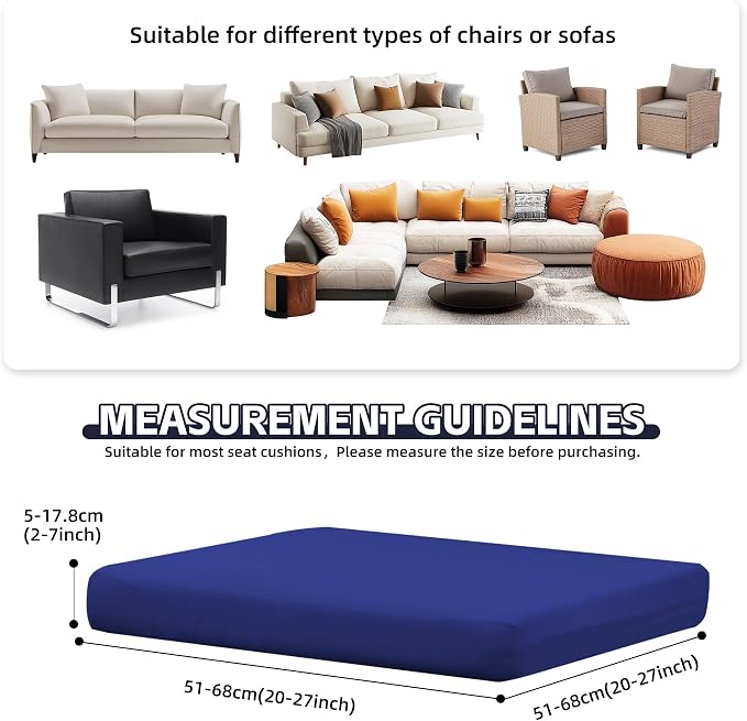 8Pcs Patio Cushion Covers, Outdoor Cushions Covers, Stretch Cushion Covers - Image 2