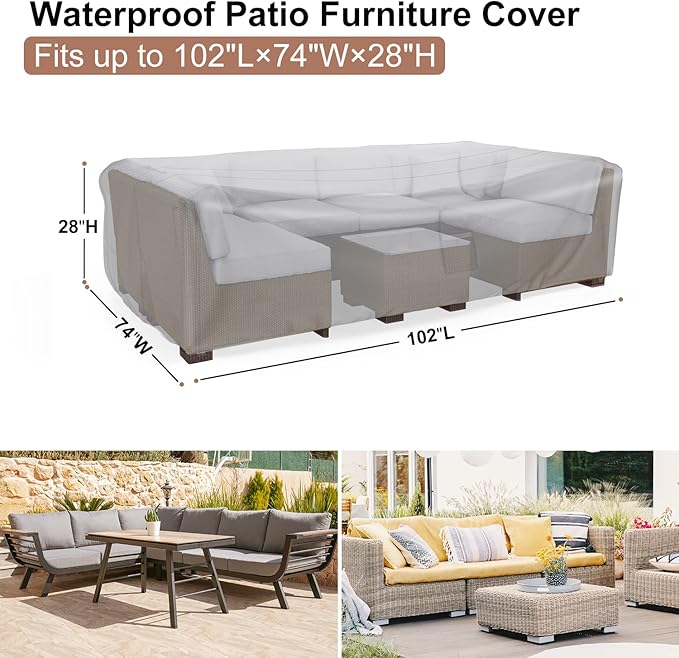 Patio Furniture Covers, Heavy Duty Outdoor Furniture Cover Waterproof, - Image 2