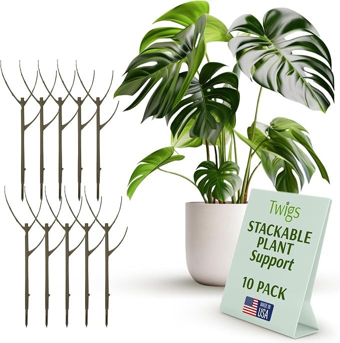 Stackable Plant Support Stakes, Indoor & Outdoor Houseplant Stem Support by TwigsGardenAccessories