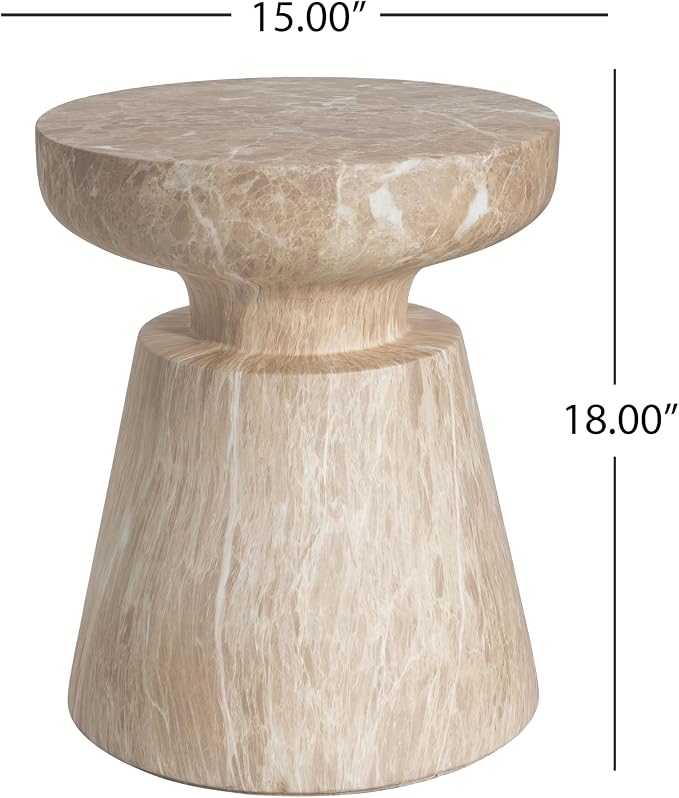 Christopher Knight Home Jayme 15"Lightweight Concrete End Table, Indoor Outdoor - Image 2