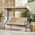 MAMIZO 3-Seat Patio Swing with Adjustable Canopy & Backrest, Outdoor Porch by MAMIZO