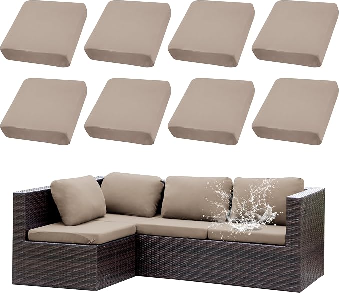 Outdoor Cushion Covers Set, Replacement by SUKAIKEQA