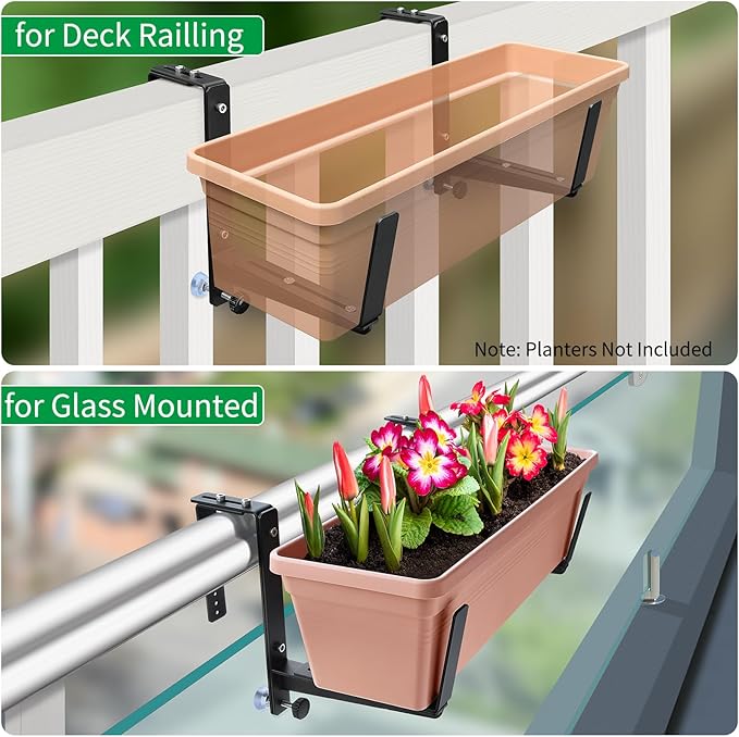 Window Box Brackets, Adjustable Planter Box Brackets, Heavy Duty Iron Flower - Image 4