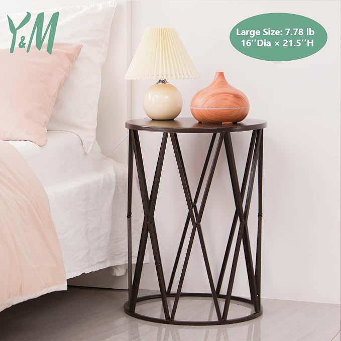 Y&M Set of 3 Round Heavy-Duty Side Table End Table, Coffee Table - Image 4