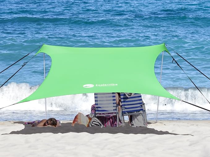 Beach Canopy Windproof Design, Sun Shelter UPF50+ Portable Family Tent - Image 5