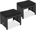 Best Choice Products Set of 2 Wicker Ottomans, Additional Seating, Side Table by BestChoiceProducts