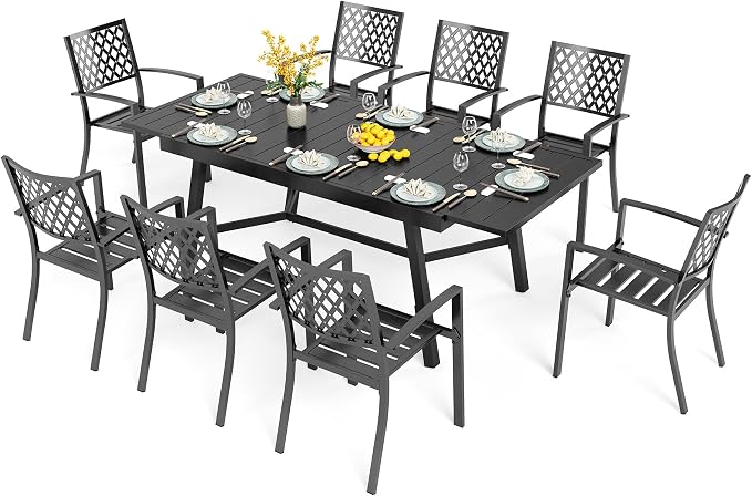 PHI VILLA 9 Pieces Outdoor Dining Set by PHIVILLAThepioneerofcomfortablehouseholdsupplies