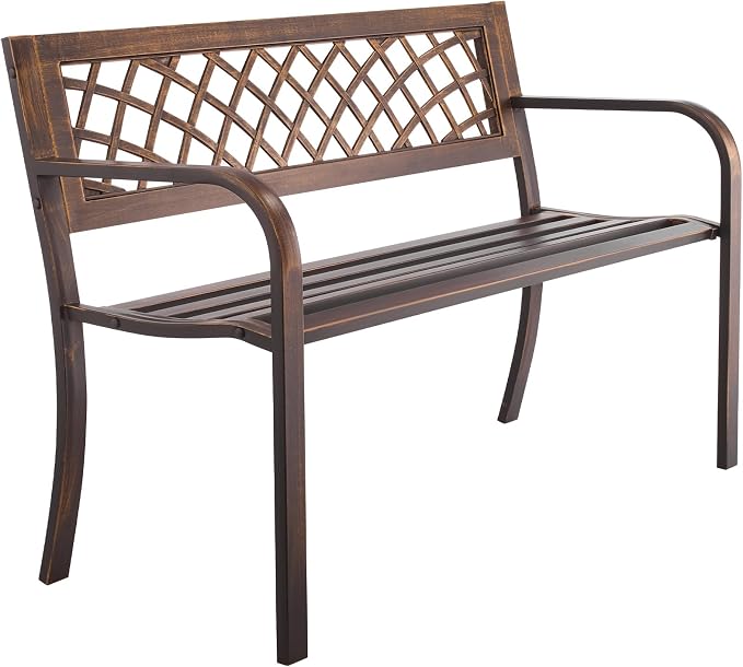 VEVOR Outdoor Bench, 46 inch, Carbon Steel Metal Frame - Image 9