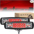 Nilight 6 Inch Red LED Light Pods 2 PCS 60W Flood Spot Combo Beam Off Road by Nilight
