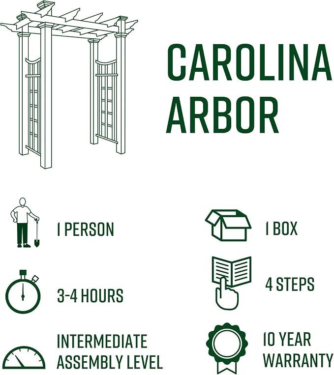 vita Carolina 57 inchW x 88 inchH Composite Vinyl Arbor - Image 7