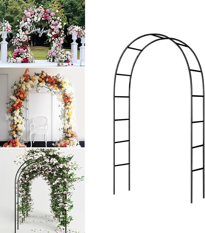 Metal Pergola Arbor, Heavy Duty Reinforced Thick Iron Pipe by THORISE