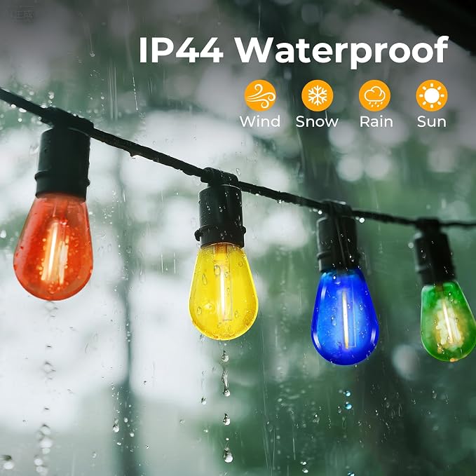 15 Pack S14 Colored LED String Light Bulbs, 1W Plastic Shatterproof Replacement - Image 7