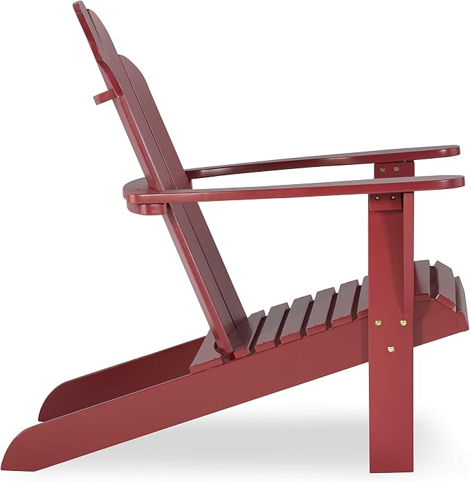 Linon Red Adirondack Chair, 30.4" W x 37.6" D x 37.8" H - Image 5