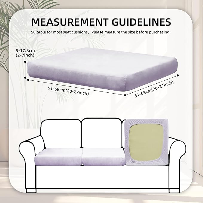 8Pcs Stretch Velvet Patio Cushion Cover, - Image 2