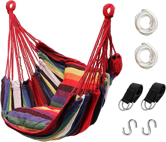 Hommtina Hammock Chair Hanging Rope Swing, Max 300 Lbs Hanging Chair by Hommtina