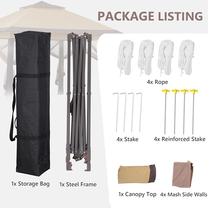 GDY 11x11 Pop Up Canopy Tent, Outdoor Canopy - Image 6