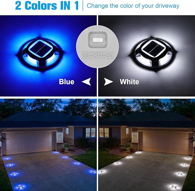 VOLISUN Solar Driveway Lights Dock Marine Lights 20 Pack, 2 Colors in 1 - Image 2
