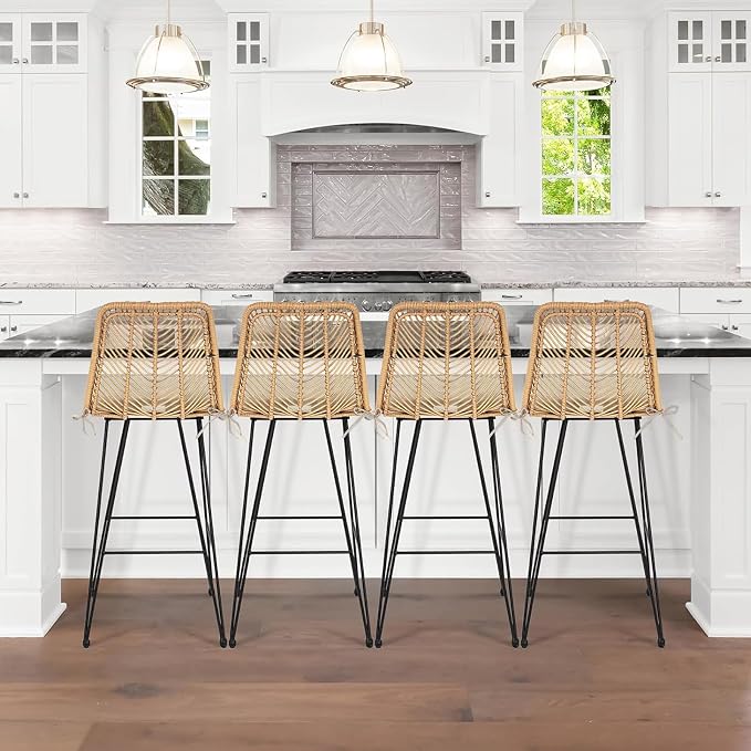 IDZO Rattan Counter Height Bar Stools, 36.5" Tall, 400lbs Capacity, Durable - Image 7
