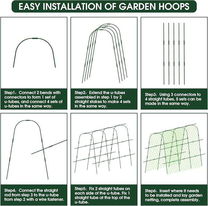 65"×48" Cucumber Trellis for Raised Bed, U-Shape Garden Trellis for Climbing - Image 6