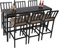 Outdoor Bar Chairs and Table, Metal Patio Bar Set, 7 Piece Set by Unknown