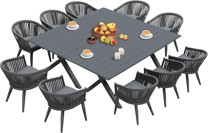 PURPLE LEAF 12 Pieces Outdoor Dining Set by PURPLELEAF