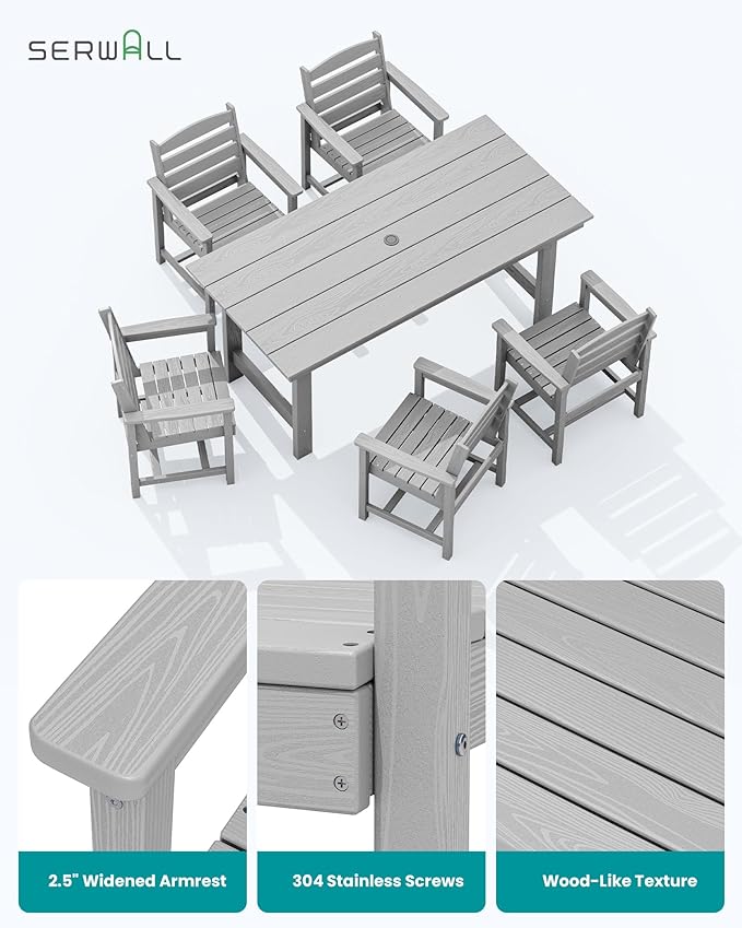 SERWALL 67" Outdoor Dining Table - Image 7