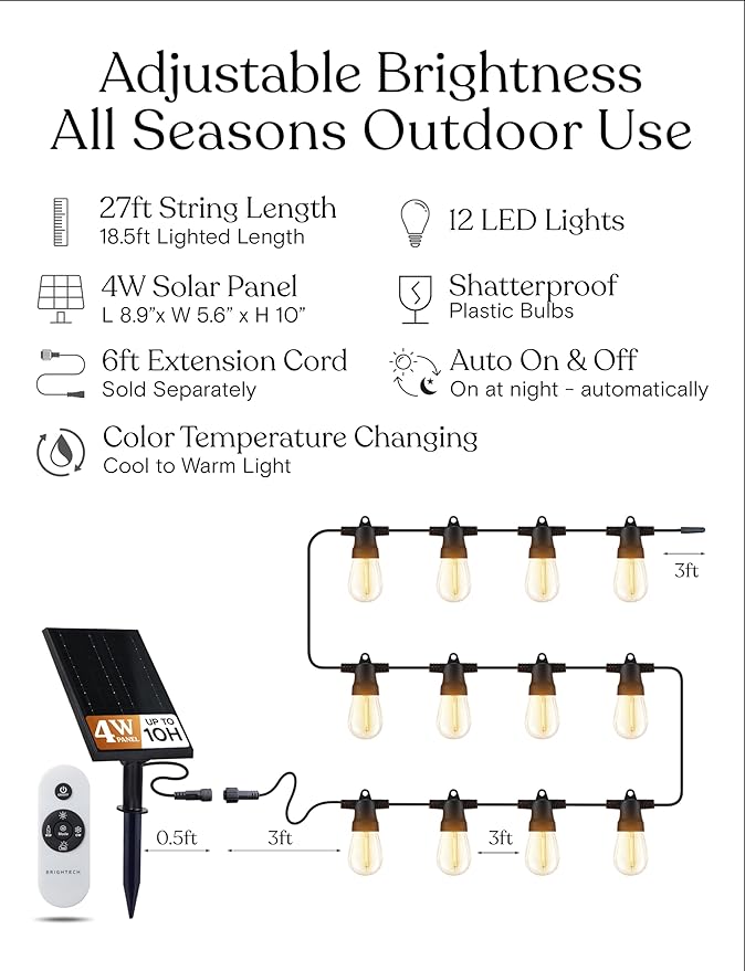 Brightech Ambience Pro 27-Ft Solar String Lights - Image 3