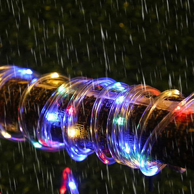 RUICHEN Solar Rope Lights Outdoor String Lights, 16.5 Ft 50 LED Tube Light - Image 5