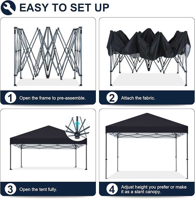 COOSHADE Durable Easy Pop Up Canopy Tent 12x12Ft - Image 3