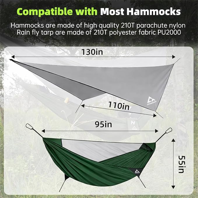 Camping Hammock with Mosquito Net and RainFly Tarp - Image 2