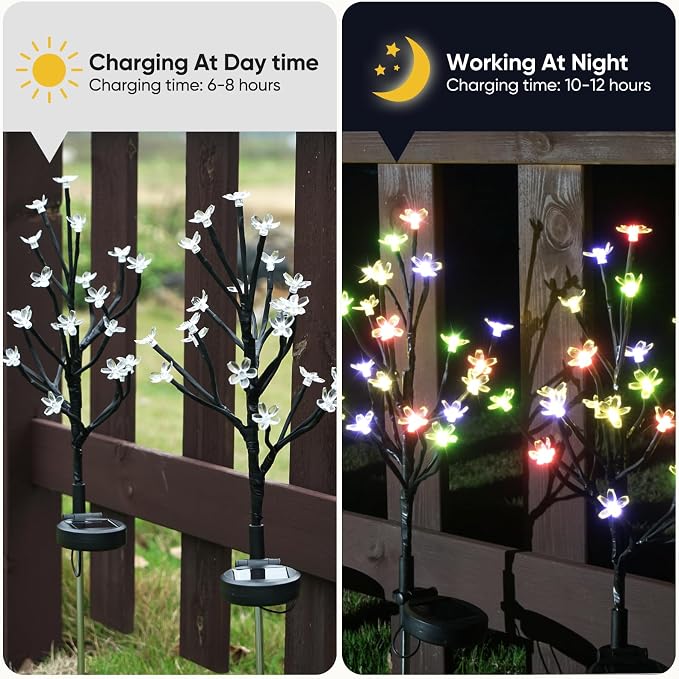 Solar Garden Lights Waterproof, Solar Lights Outdoor Decorative 4Pack, 80Led - Image 4